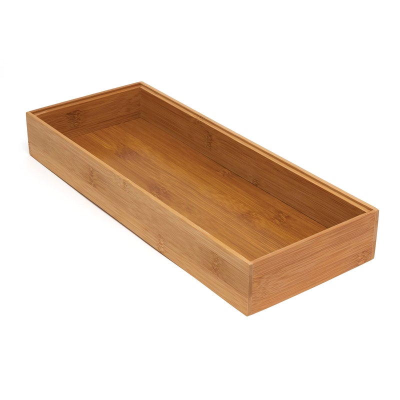 Lipper International 8186S Bamboo Wood Stacking Drawer Organizer Box, 6" x 15" - Image 1